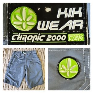 Vintage Y2K Kikwear Shorts Mens Size 32 Gray Nylon Chronic 2000 C-2K Made in USA